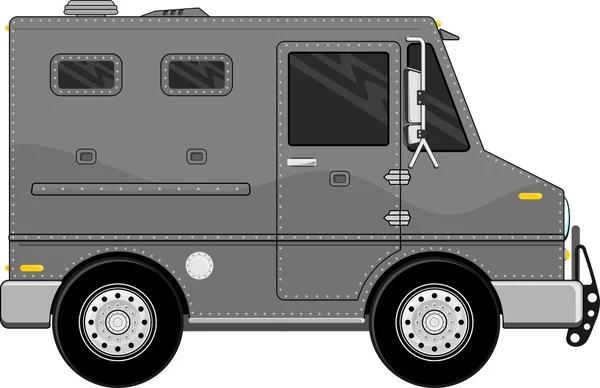 Θωρακισμένο φορτηγό όχημα κινουμένων σχεδίων — Διανυσματικό Αρχείο