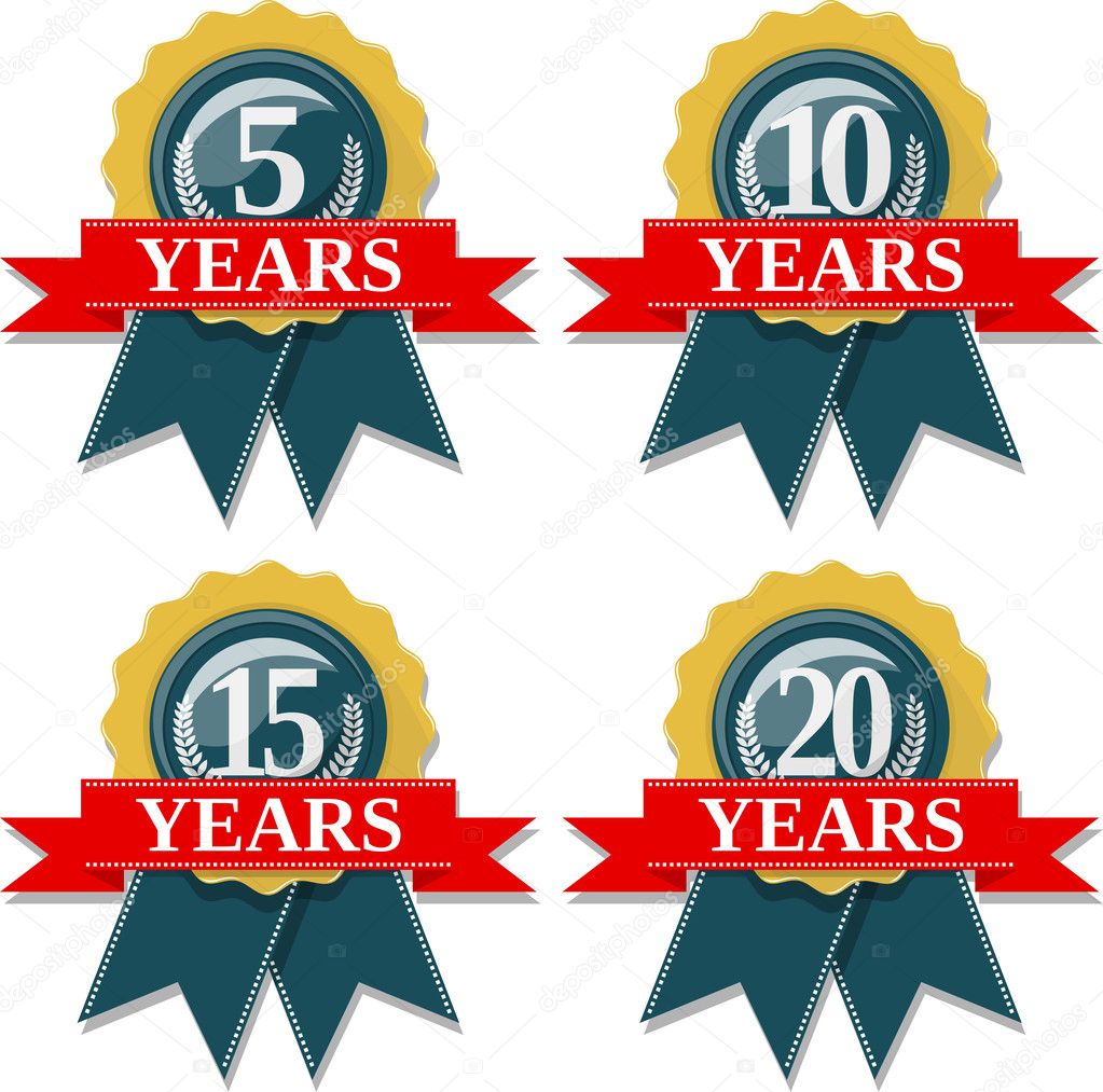 Seal and ribbon collection commemorating 5 10 15 20 years Stock Vector by  ©hayaship 28508881, image size:1023x1013