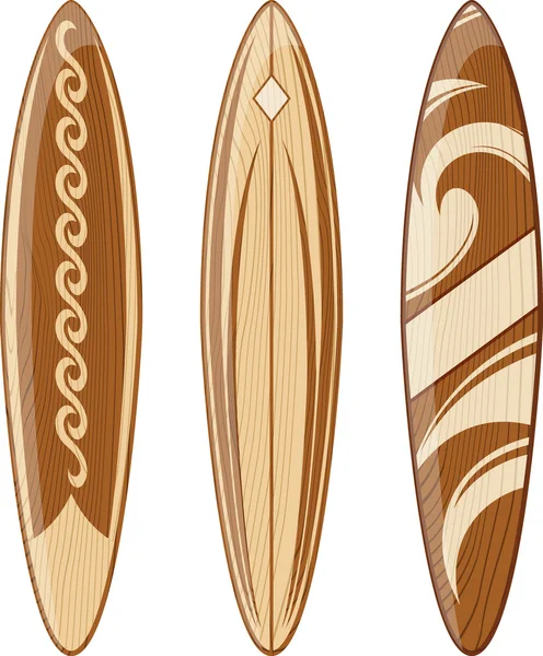 Wooden surfboards vector — Stock Vector