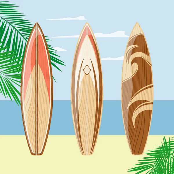 Surfboards beach vector — Stock Vector