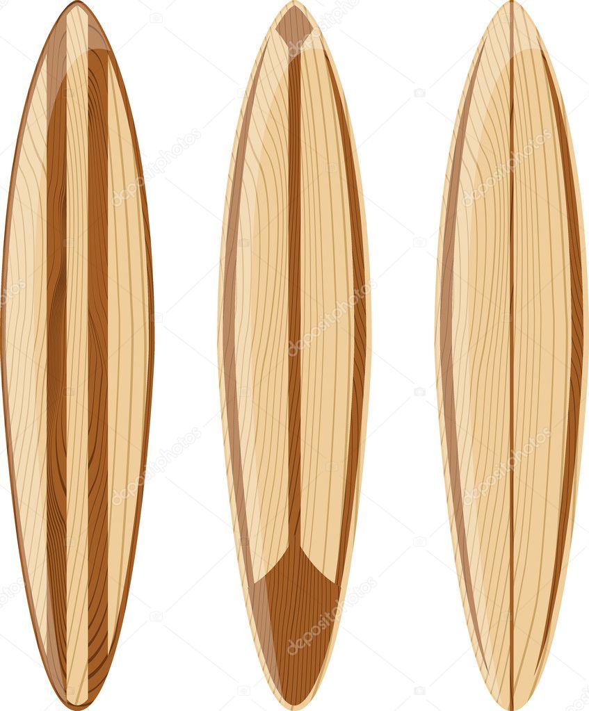 Retro wooden surfboards