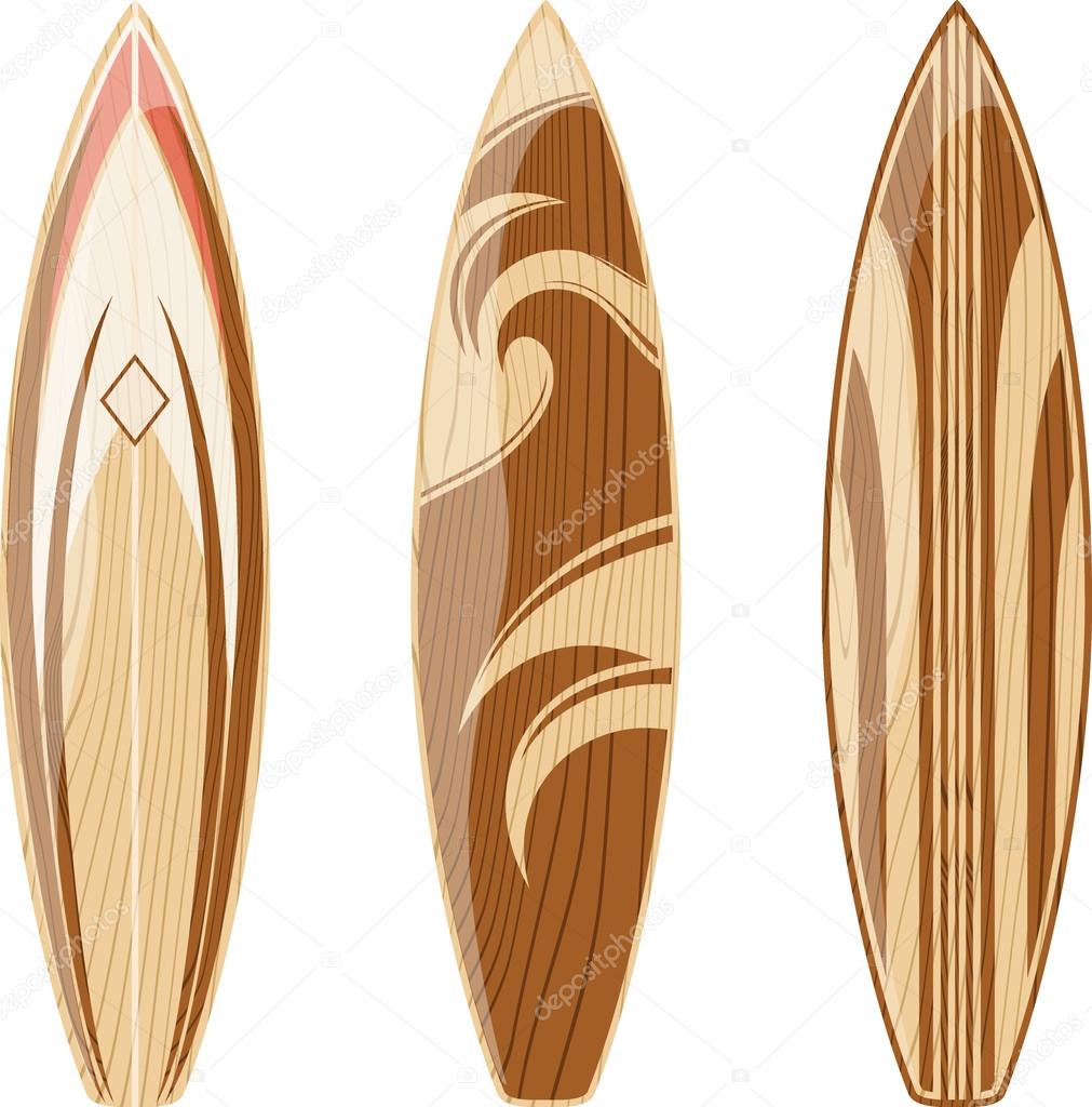 Wooden surfboards