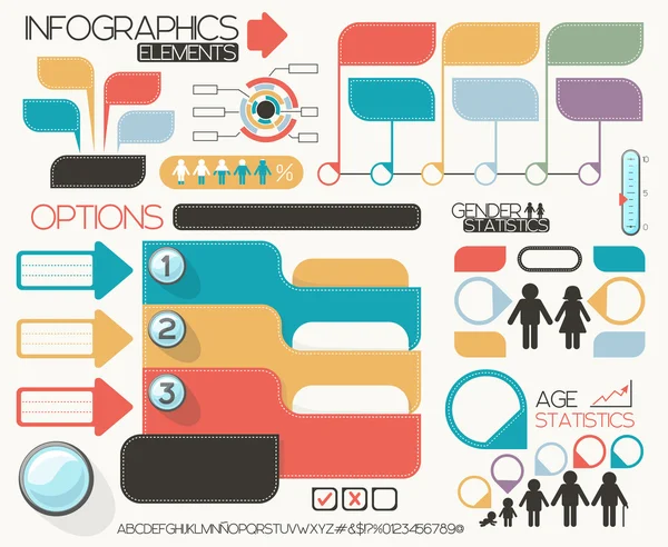 Infographics öğeleri kümesi vektör — Stok Vektör