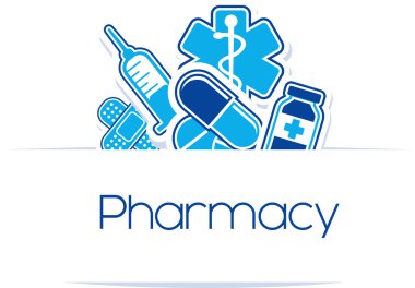 Pharmacy medicines vector design clipart