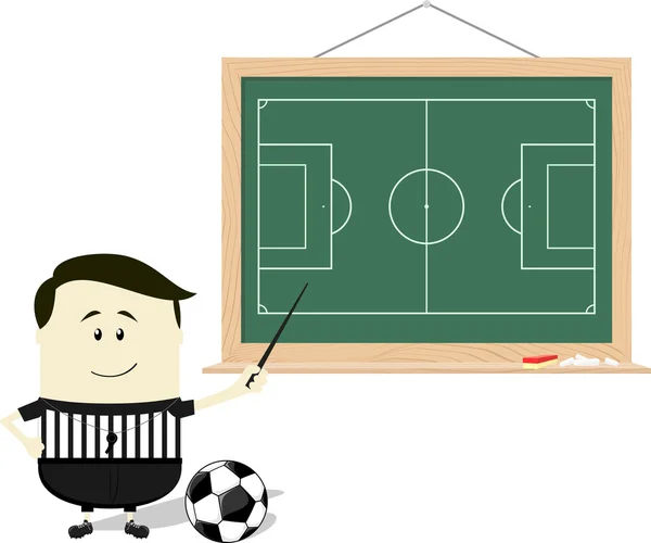 School soccer referee teaching — Stock Vector