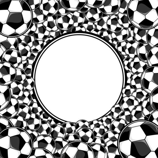 Soccer balls framed background — Stock Vector