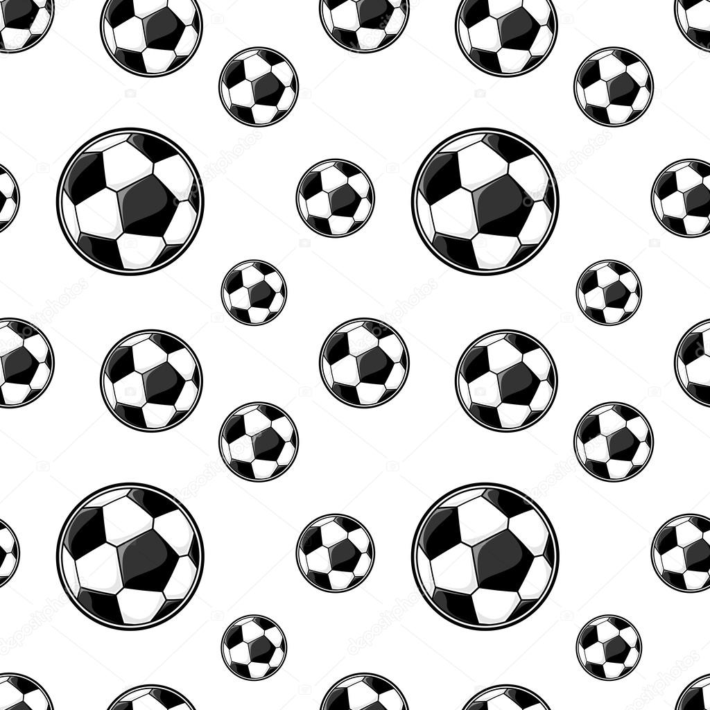 Soccer balls seamless background