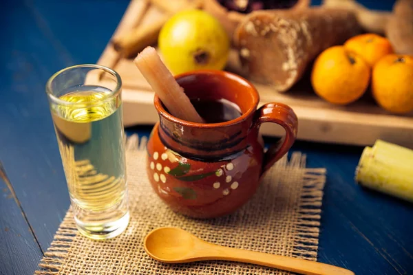 Ponche Frutas Julen Frukt Punch Infusion Som Konsumeras Mexiko Traditionellt — Stockfoto