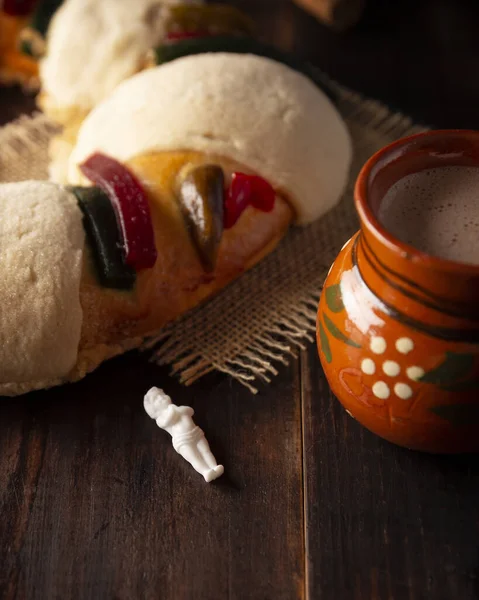 Tarta Tradicional Reyes También Llamada Rosca Reyes Roscon Tarta Epifanía —  Fotos de Stock