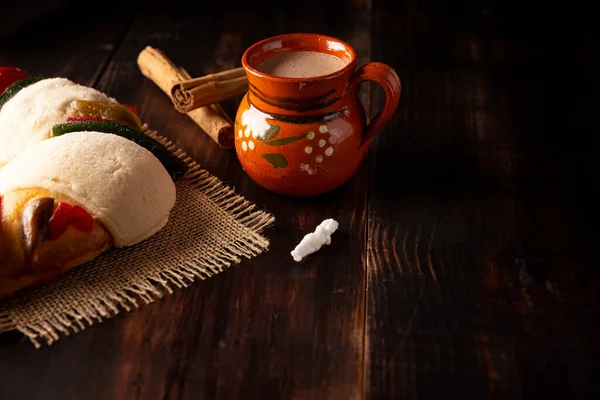 Traditional Kings Day Cake Also Called Rosca Reyes Roscon Epiphany — Foto de Stock