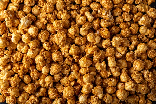 Heap Caramel Popcorn Background Close — Foto de Stock