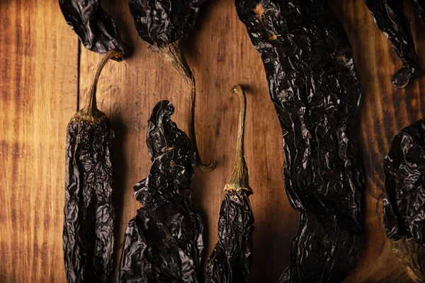 Chile Pasilla Auch Bekannt Als Chili Negro Oder Chili Prieto — Stockfoto