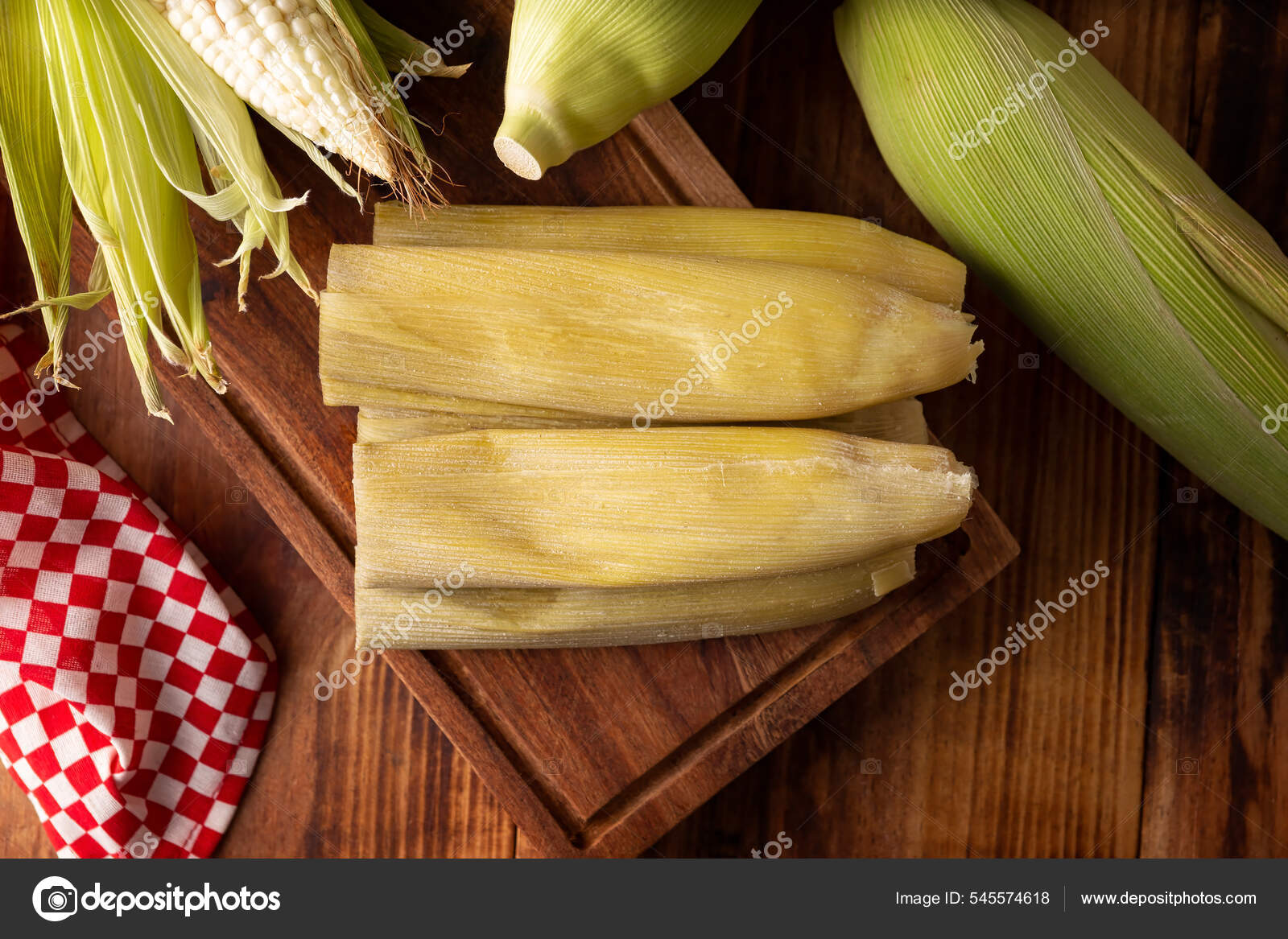Tamales Elote Also Called Uchepos Typical Mexican Dish Can Served Stock