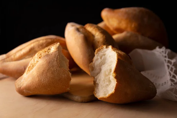 Bolillos Tradycyjna Meksykańska Piekarnia Biały Chleb Powszechnie Używany Towarzyszenia Żywności — Zdjęcie stockowe