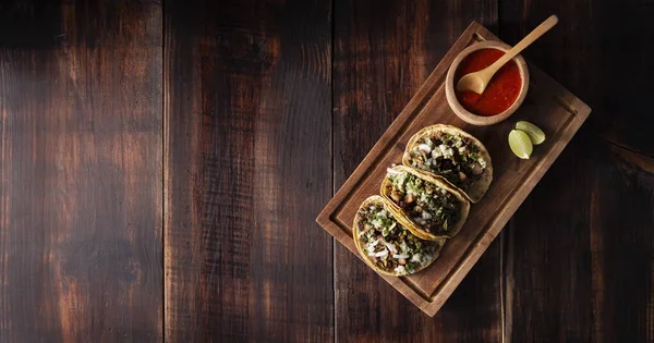 Tacos Suadero Gebakken Vlees Een Maïs Tortilla Straatvoedsel Uit Cdmx — Stockfoto