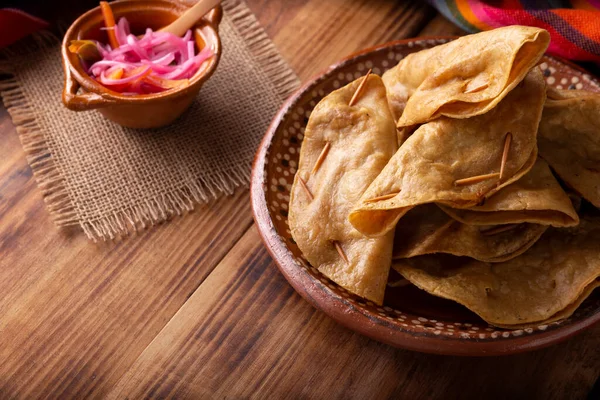 Quesadillas Doradas Quesadillas Fritas Hechas Con Tortillas Maíz Pueden Rellenar — Foto de Stock