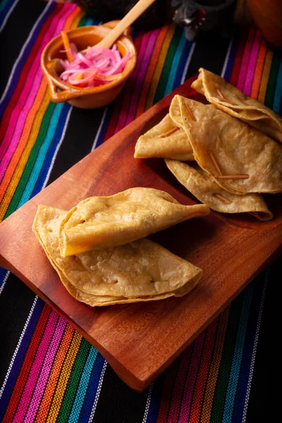 Quesadillas Doradas Quesadillas Fritas Hechas Con Tortillas Maíz Pueden Rellenar — Foto de Stock