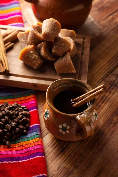 Café Olla Café Tradicional Mexicano Ingredientes Básicos Para Preparación Café — Foto de Stock