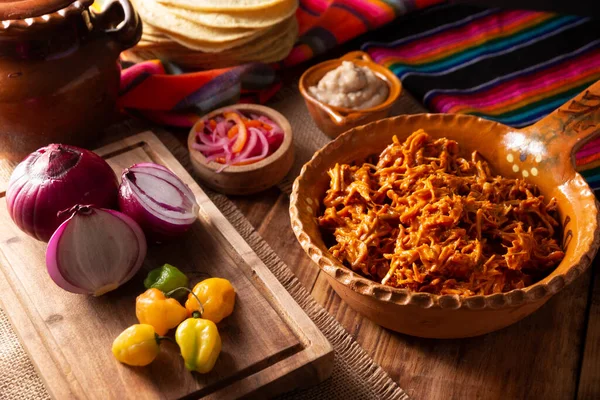 Cochinita Pibil Estofado Típico Mexicano Mérida Yucatán Hecho Cerdo Marinado — Foto de Stock