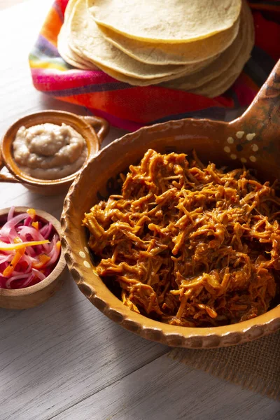 Cochinita Pibil Estofado Típico Mexicano Mérida Yucatán Hecho Cerdo Marinado — Foto de Stock