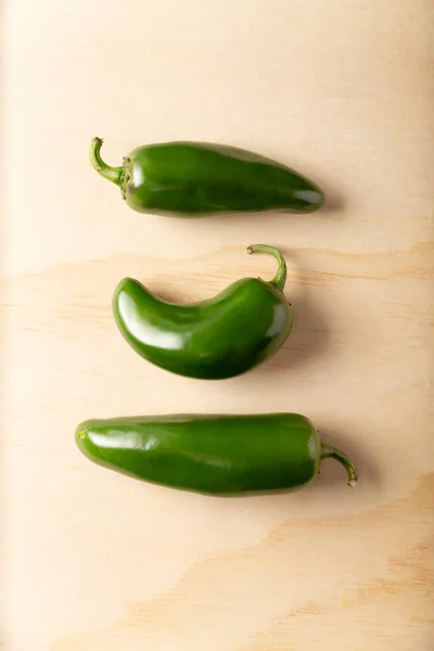 Serrano Chile Green Chile Capsicum Annum Variedade Muito Popular Pimentão — Fotografia de Stock