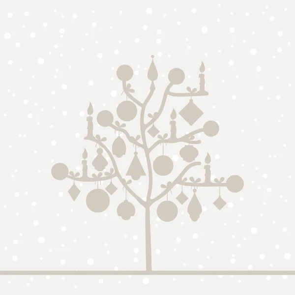 Kartki świąteczne z drzewa i płatki śniegu — Wektor stockowy