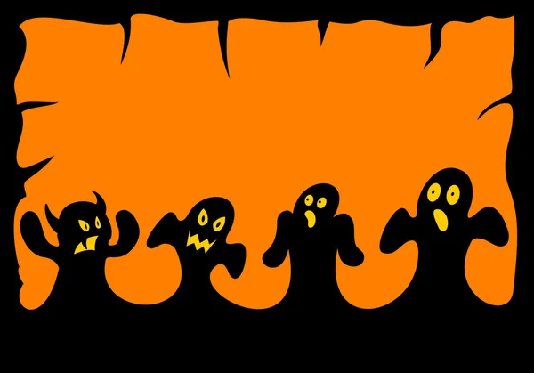 Halloween fond avec des fantômes — Image vectorielle