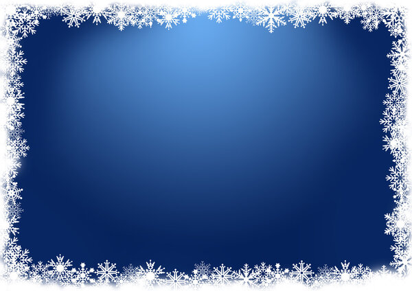 Blue background with snowflakes
