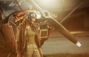 Vintage uçak pilotu