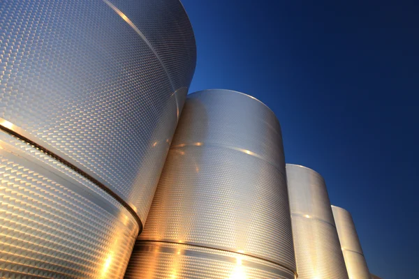 Silos de aço — Fotografia de Stock