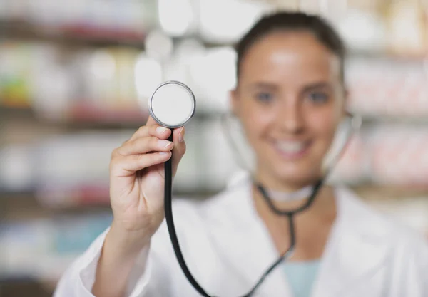 Doctor holding stethoscope — Stock Photo, Image