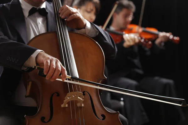 Música clássica, violoncelista e violinista — Fotografia de Stock