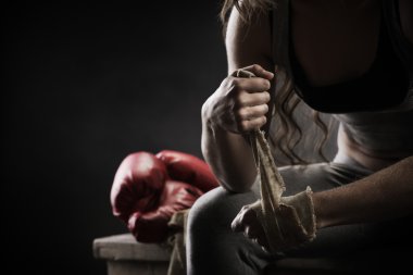 Woman boxer clipart