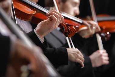 Klasik müzik. konserinde kemancı
