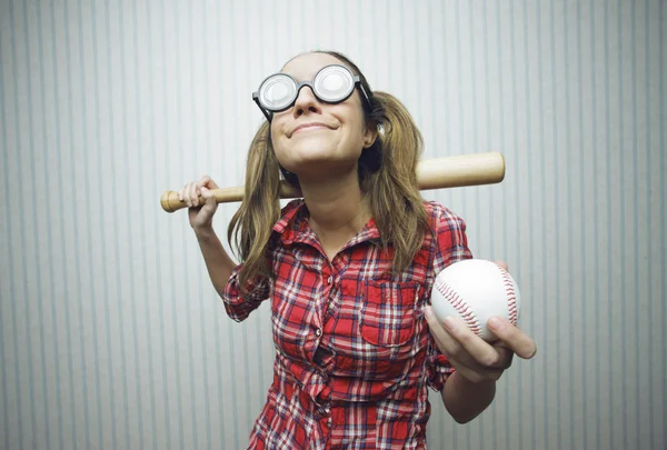 Mujer nerd — Foto de Stock