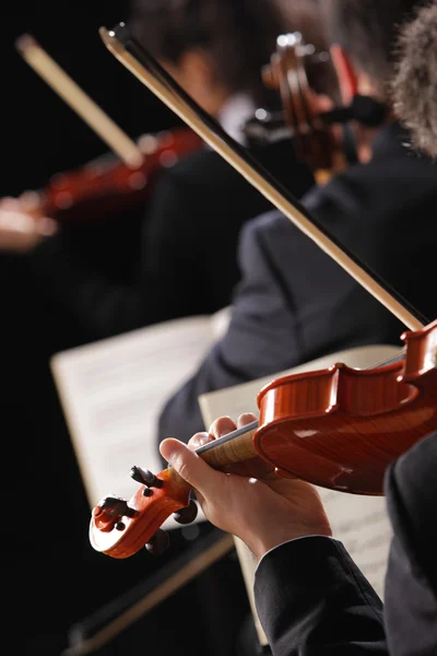 Klasická hudba. houslisté v koncertu — Stock fotografie