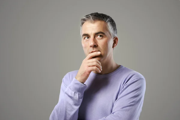 Mature man thinking — Stock Photo, Image