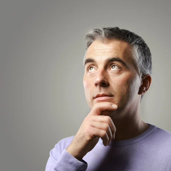 Mature man thinking — Stock Photo, Image