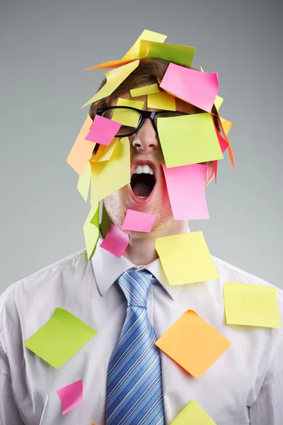 Hombre post-it — Foto de Stock