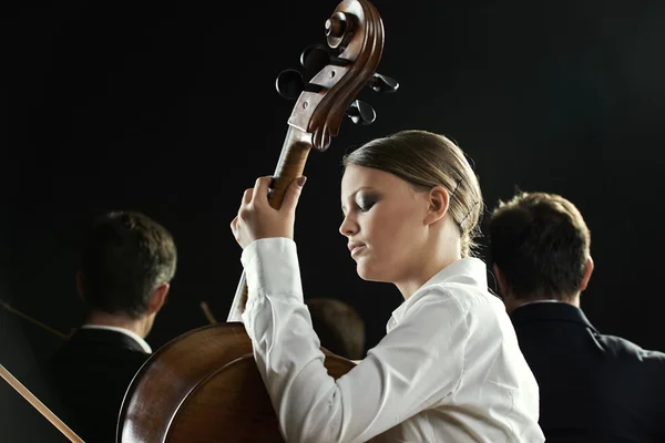Um violoncelista em concerto — Fotografia de Stock