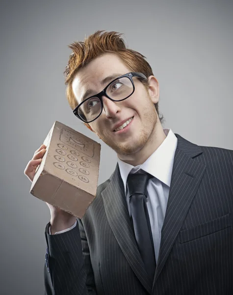 Nerd businessman — Stock Photo, Image