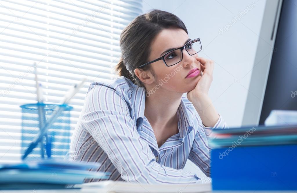 Bored woman at office