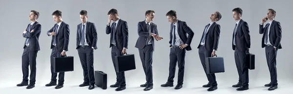 Businessman set of poses — Stock Photo, Image