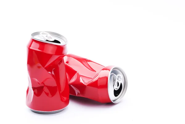 Red crushed cans — Stock Photo, Image