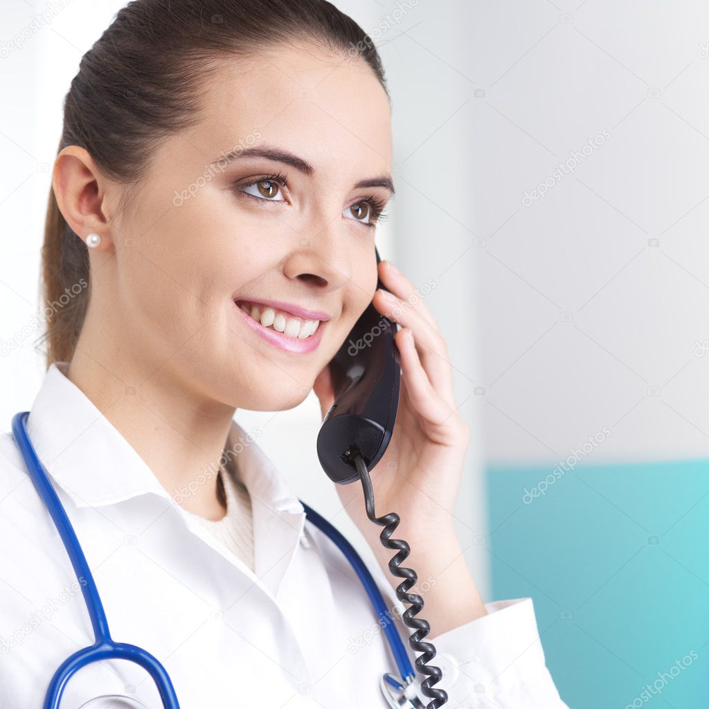 Doctor at phone