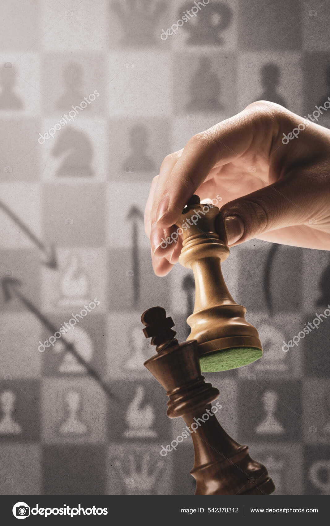 Player Checkmating King Chess Game Strategy Games Tournaments Concept ...