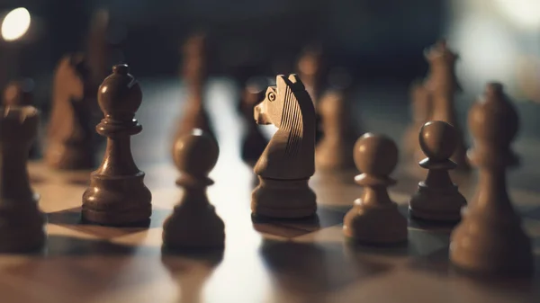 Luxusní Šachová Partie Šachovnice Deskové Hry Koncepce Volného Času — Stock fotografie