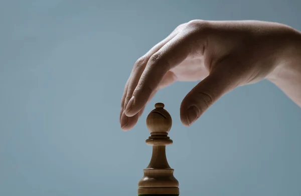 Profesionální Šachista Pohybující Kus Strategie Taktika Hry Koncept — Stock fotografie