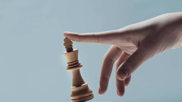 Šachista Hra Tlačí Krále Kus Šachmat Strategický Koncept — Stock fotografie