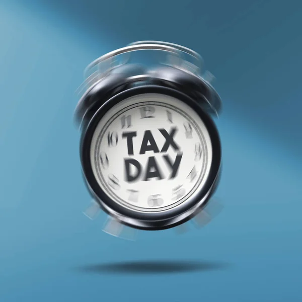 Vintage Alarm Clock Ringing Reminding Tax Day Individual Income Tax — Stock Photo, Image